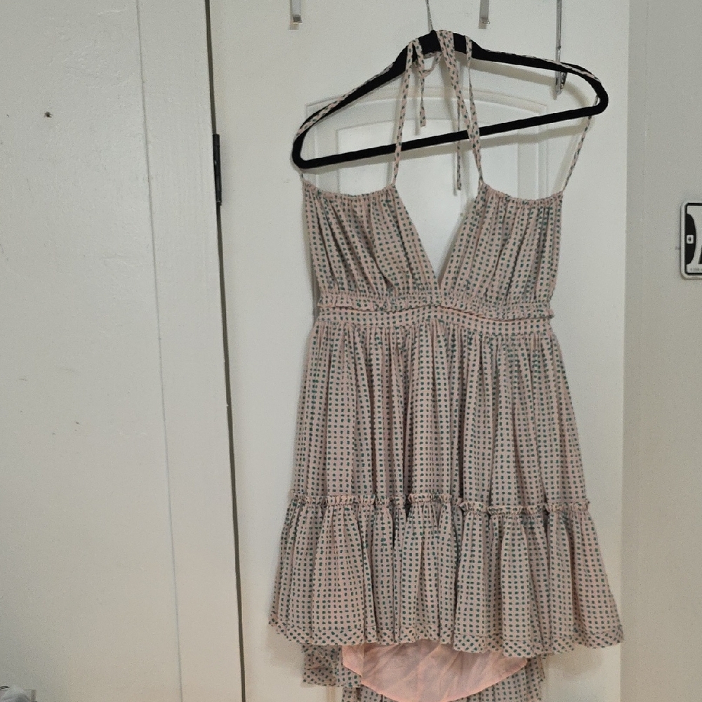 Elegant Pink Polka Dot Dress